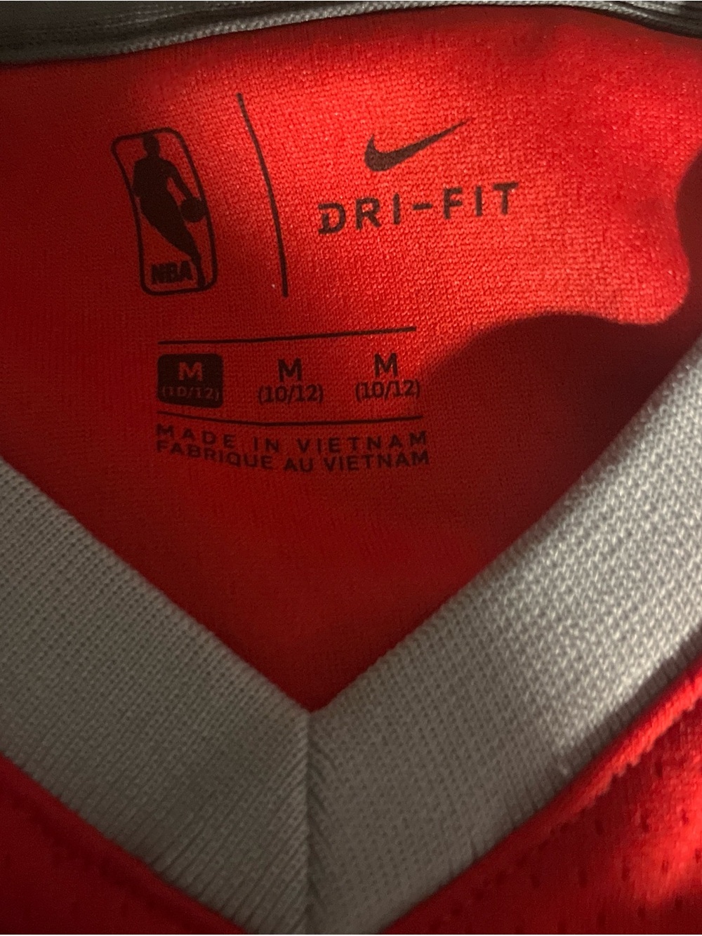 Nike Kids Red Dri-FIT NBA Jersey with White Trim